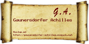 Gaunersdorfer Achilles névjegykártya